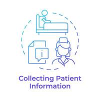 Collecting patient information blue gradient concept icon. Elderly patient medication. Round shape line illustration. Abstract idea. Graphic design. Easy to use in infographic, article vector