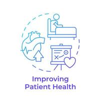 Improving patient health blue gradient concept icon. Pharmaceutical services, personalized medicine. Round shape line illustration. Abstract idea. Graphic design. Easy to use in infographic, article vector