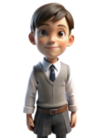 jongen in school- uniform 3d illustratie png