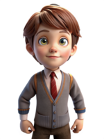 Boy in School Uniform 3d Graphic png