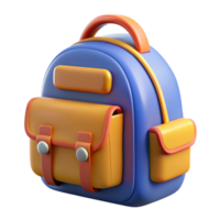 elementar escola mochila 3d render png