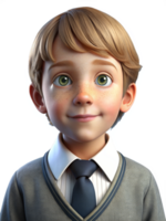 Boy in School Uniform 3d Avatar png