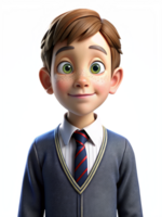 Boy in School Uniform 3d Mascot png