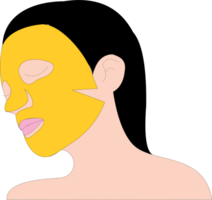 facial máscara sábana oro png