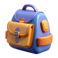 élémentaire école sac à dos 3d objet png