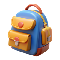 elementar escola mochila 3d ícone png