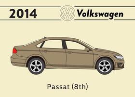 2014 VW Passat car poster art vector