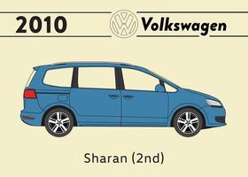 2010 VW Sharan car poster art vector