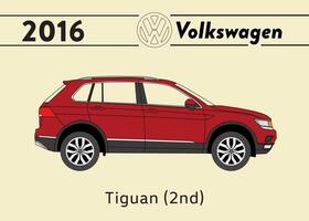 2016 VW Tiguan car poster art vector
