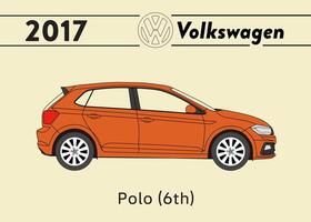 2017 vw polo coche póster Arte vector