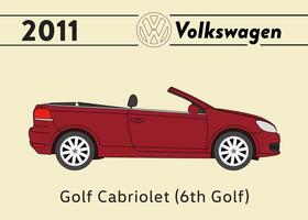 2011 vw golf cabriolé coche póster Arte vector