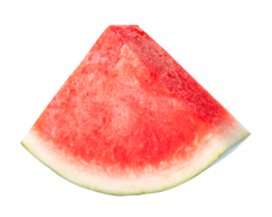 Front view of red watermelon slice isolated with clipping path in file format png