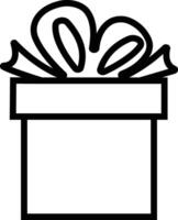 presente regalo caja icono en línea. para aplicaciones o web universal equipo icono sitio pegatina etiqueta festivo misterio envase cumpleaños decorando sorpresa regalo scrapbooking aislado en vector