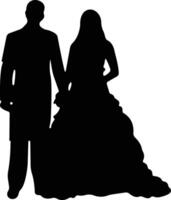 Wedding Married couple Icon in flat. wedding drawn from the characters of the bride and groom of the husband and wife are married. for apps or website isolated vector