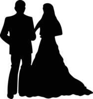 Wedding Married couple Icon in flat. wedding drawn from the characters of the bride and groom of the husband and wife are married. for apps or website isolated vector