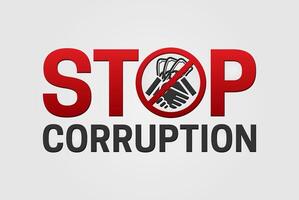 Stop Corruption and Anti-Corruption Icon Loo Background Illustration vector