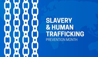 Slavery and Human Trafficking Prevention Month Background Illustration Banner with Chains vector