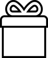 Present gift box icon in line. for apps or web universal kit icon site sticker label festive mystery wrapping birthday decorating Surprise gift scrapbooking isolated on vector