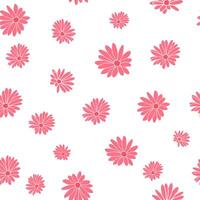 Small Pink Margaret Flower Floral Textile Repeat Pattern Background vector