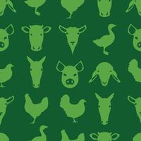 Green Farm Animal Pattern Design vector