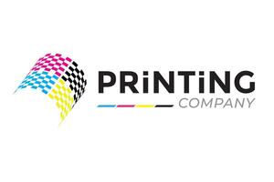 moderno impresión empresa logo diseño vector