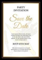 Yellow Celandine Flower Save the Date Invitation Design vector