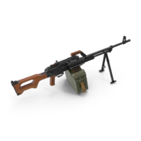 3D realistic Machine gun isolated. KM 7.62, M249 Para light machine gun SAW - Squad Automatic Weapon, widely used in the U.S. Armed Forces. png