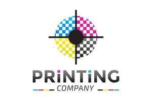 Cross Printing Company Logo with CMYK Colors vector