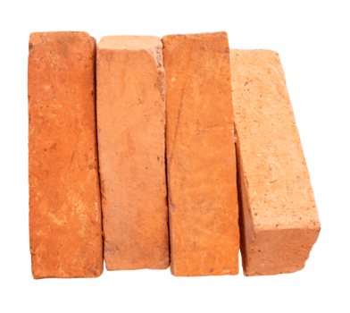 sida se av knäckt gammal röd eller orange tegelstenar i stack isolerat med klippning väg i fil formatera png