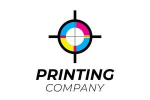 Cross Printing Company Logo with CMYK Colors vector