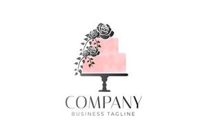 Modern Simple Cake Logo Design vector