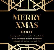 Luxury Christmas or Xmas Art Deco Invitation Design vector