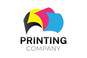 Printing Company Logo with CMYK Pages vector