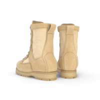 3d realistisch khaki Segeltuch Kampf Stiefel, isoliert, Denkmal Tag oder Veteranen Tag Konzept. Stiefel Militär- Ausrüstung von das bewaffnet Kräfte, khaki Leder Heer Stiefel png