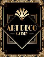 geométrico gatsby Arte deco impresión marco diseño vector