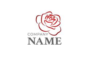 Logo Design with Rose Flower vector