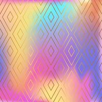 Gold Geometric Pattern on Colorful Blurry Color Mesh Background vector