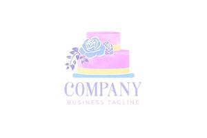 Watercolor Cake Logo Design vector