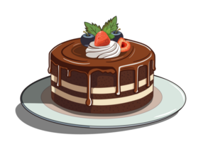 Chocolate cake with fruits png