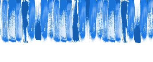 Blue Watercolor Brush Stroke Horizontal Seamless Pattern or Border Design vector