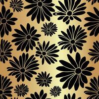 Gold Flower Floral Textile Repeat Pattern Background vector