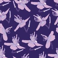 Purple Floral Flower Fabric Pattern Design vector