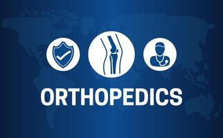 Orthopedics Banner Background Illustration with World Map vector