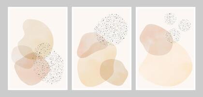 Beige Mid-Century Modern Style Artwork or Digital Geometric Painting vector