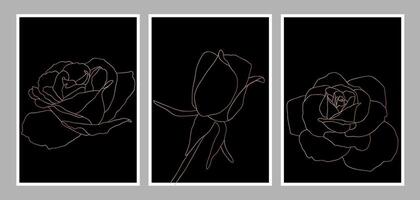 moderno Rosa oro rosas resumen pared Arte vector