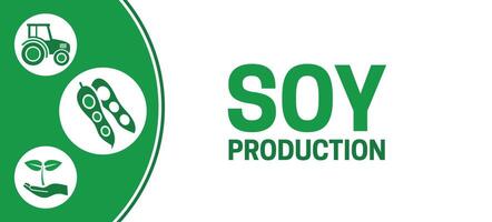 White Soy Production Banner Illustration Background vector