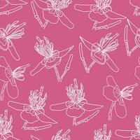 Pink Celandine Flower Pattern Background vector