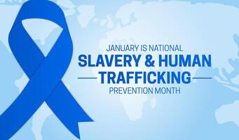 Slavery and Human Trafficking Prevention Month Background Illustration vector