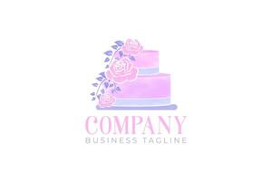 Pink and Purple Cake Logo Design vector