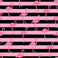 Pink Stripes Flamingo Pattern Texture vector